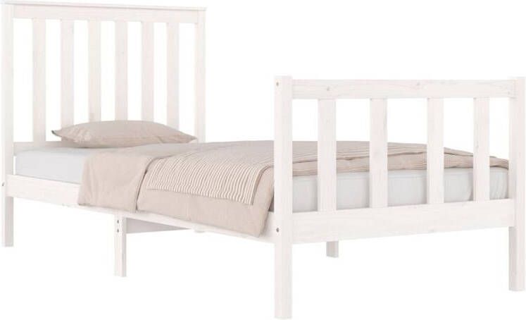 VidaXL -Bedframe-massief-grenenhout-wit-75x190-cm-2FT6-Small-Single