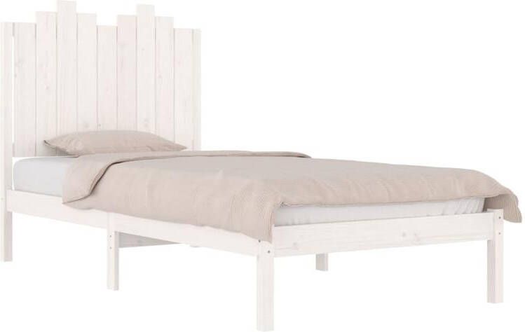 VidaXL -Bedframe-massief-grenenhout-wit-75x190-cm-2FT6-Small-Single