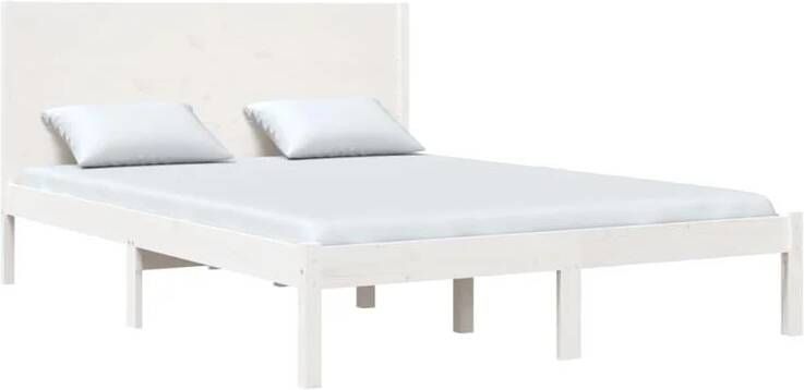 VidaXL -Bedframe-massief-hout-wit-120x190-cm-4FT-Small-Double