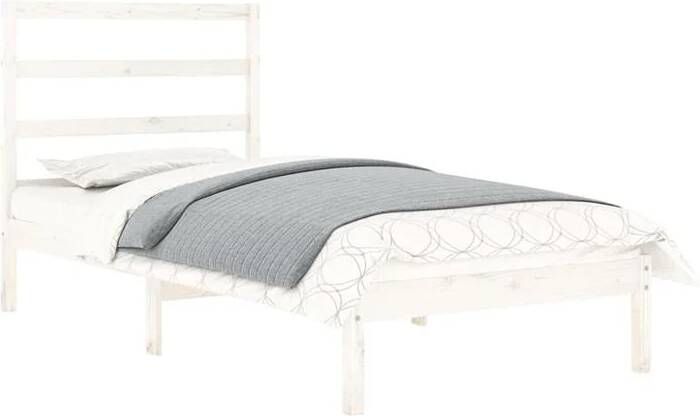 VidaXL -Bedframe-massief-hout-wit-75x190-cm-2FT6-Small-Single