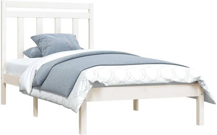 VidaXL -Bedframe-massief-hout-wit-90x190-cm-3FT-Single