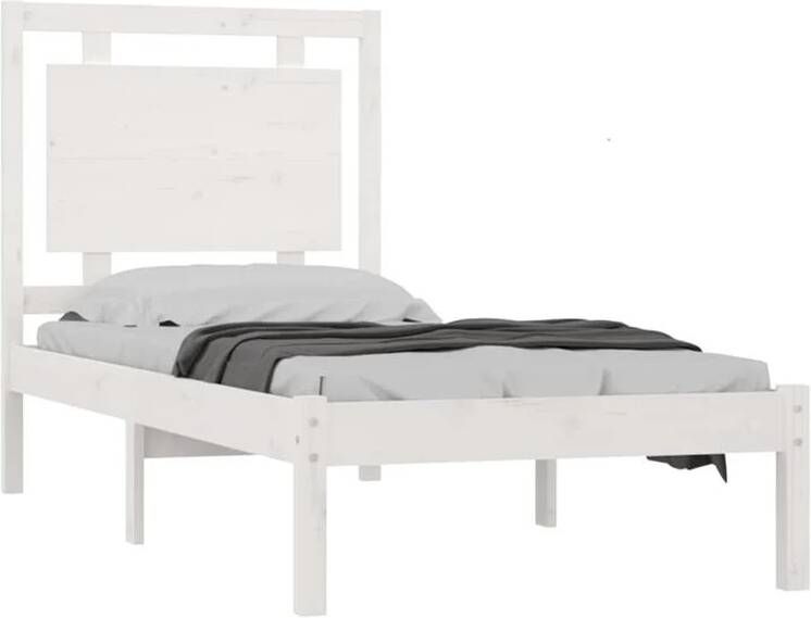 VidaXL -Bedframe-massief-hout-wit-90x190-cm-3FT-Single