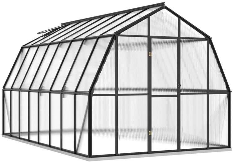 VidaXL Broeikas met basisframe 12 63 m² aluminium antracietkleurig