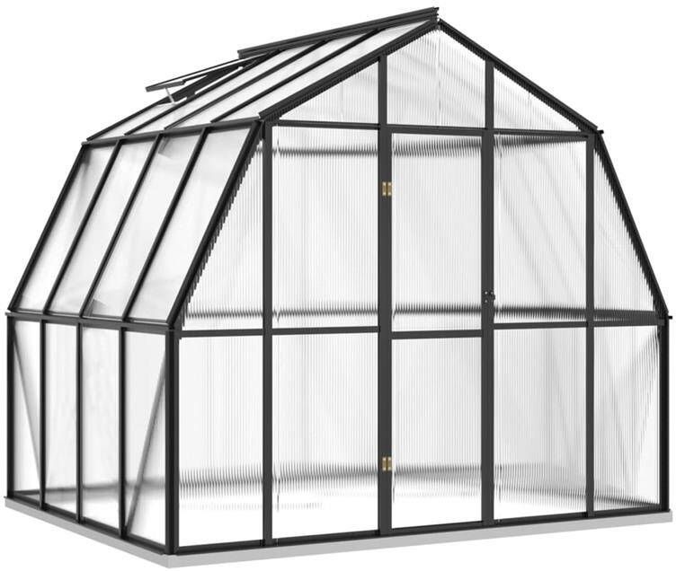 VidaXL Broeikas met basisframe 6 43 m² aluminium antracietkleurig