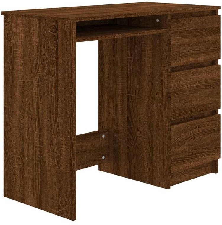 VidaXL -Bureau-90x45x76-cm-bewerkt-hout-bruineikenkleurig - Foto 8