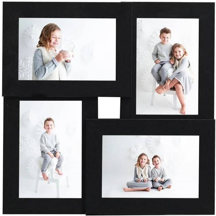 VidaXL Fotolijst Zwart 4 x (13 x 18 cm)