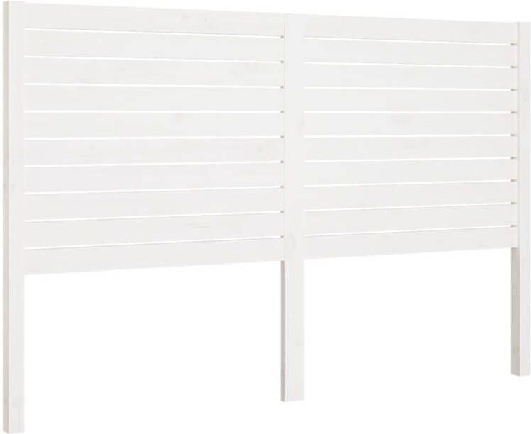 VIDAXL Hoofdbord 156x4x100 cm massief grenenhout wit