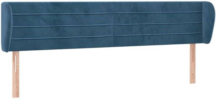 VIDAXL Hoofdbord met randen 183x23x78 88 cm fluweel donkerblauw - Foto 3