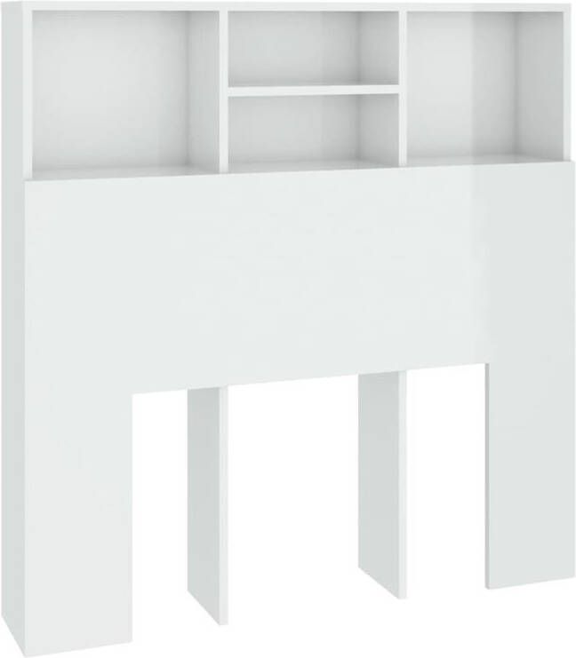 VIDAXL Hoofdbordkast 100x19x103 5 cm hoogglans wit