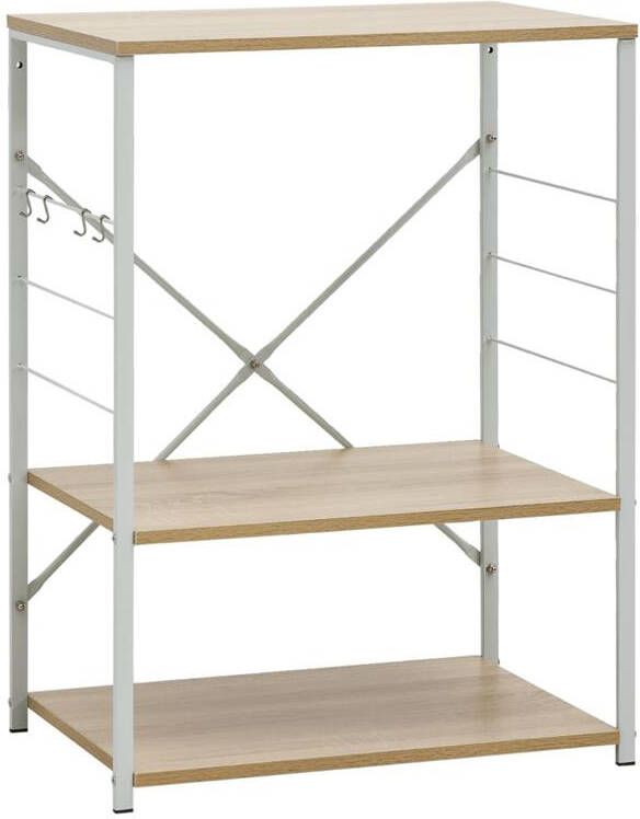 VidaXL Magnetronkast 60x39 6x79 5 cm spaanplaat wit en eikenkleurig - Foto 2