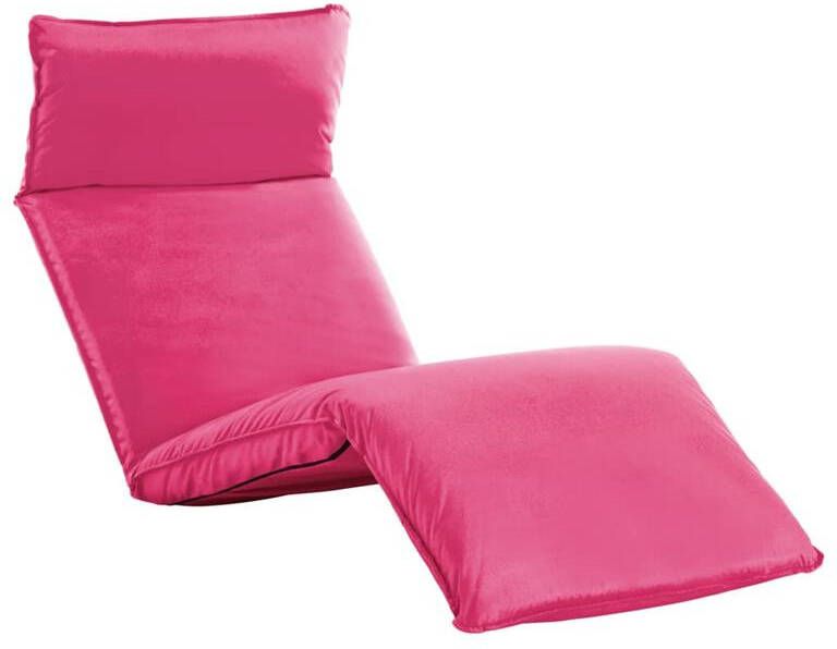 VIDAXL Ligstoel inklapbaar oxford stof roze