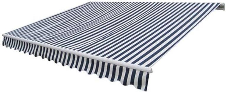 VidaXL Luifel gemotoriseerd uitschuifbaar 400 cm blauw|wit