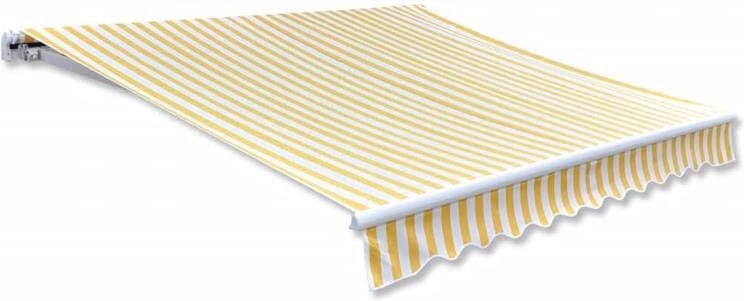 VidaXL Luifel uitschuifbaar 300 cm geel en wit