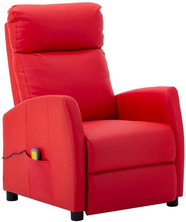 VidaXL Massagestoel verstelbaar elektrisch kunstleer rood - Foto 2