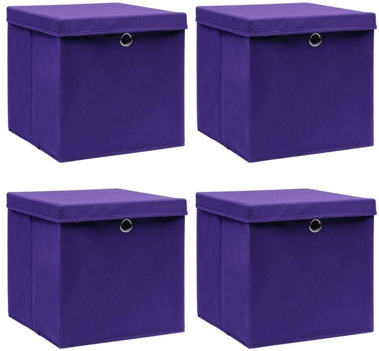 VidaXL Opbergbox Paars met deksels