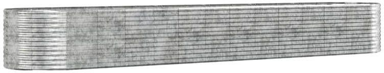 VidaXL Plantenbak 554x100x68 cm gepoedercoat staal zilverkleurig