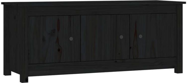 vidaXL Schoenenkast 110x38x45 5 cm massief grenenhout zwart