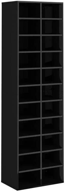vidaXL Schoenenkast 54x34x183 cm bewerkt hout hoogglans zwart
