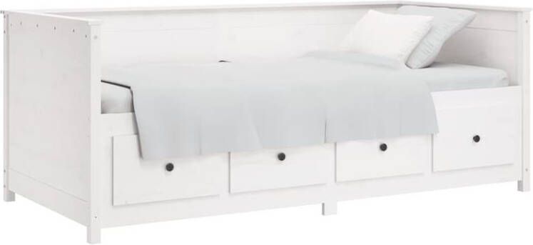 Vida XL Slaapbank 90x200 cm massief grenenhout wit SKU: V820902 - Foto 4