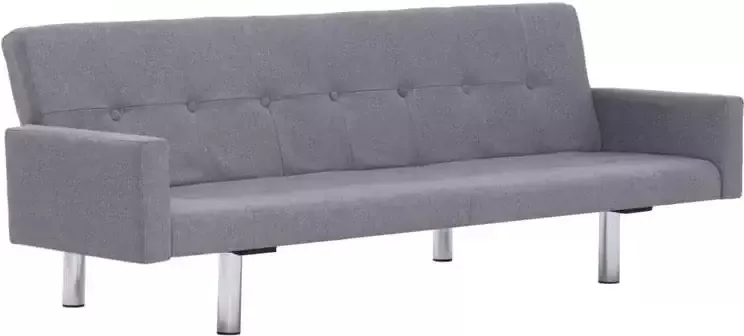 VidaXL Slaapbank met armleuning polyester lichtgrijs - Foto 2