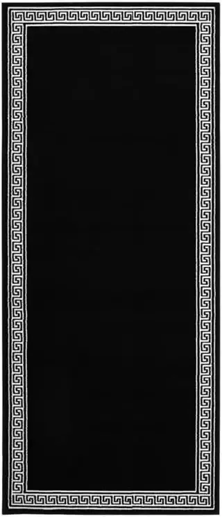 VidaXL Tapijtloper 100x200 cm BCF zwart met motief