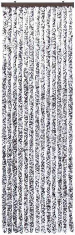 VidaXL Vliegengordijn 120x220 cm chenille bruin en beige