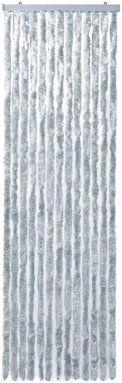 VidaXL Vliegengordijn 120x220 cm chenille wit en grijs