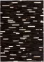 VidaXL Vloerkleed streep patchwork 160x230 cm echt leer zwart wit - Thumbnail 1