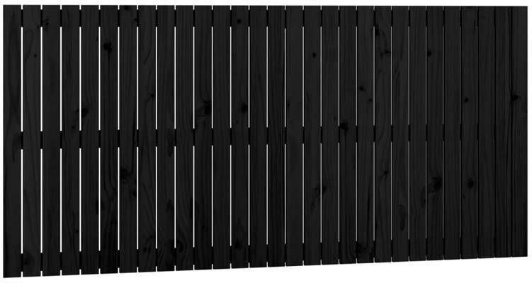 VIDAXL Wandhoofdbord 185x3x90 cm massief grenenhout zwart - Foto 2