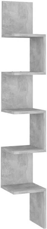 VIDAXL Hoekwandschap 20x20x127 5 cm spaanplaat betongrijs