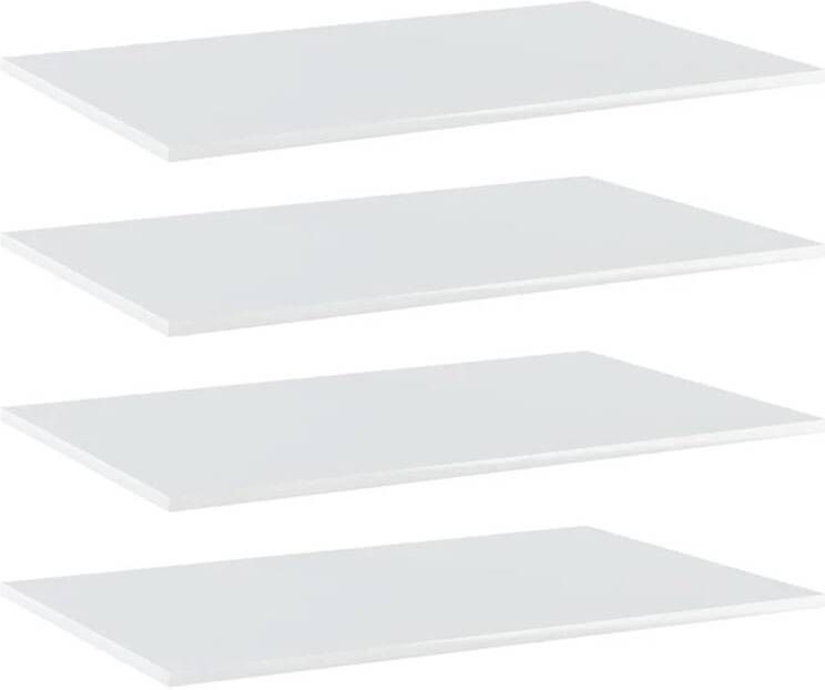 VIDAXL Wandschappen 4 st 80x50x1 5 cm spaanplaat hoogglans wit