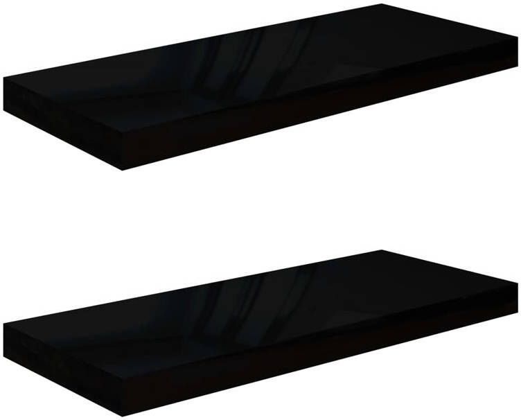vidaXL Wandschap Hoogglans zwart 60 x 23.5 x 3.8 cm