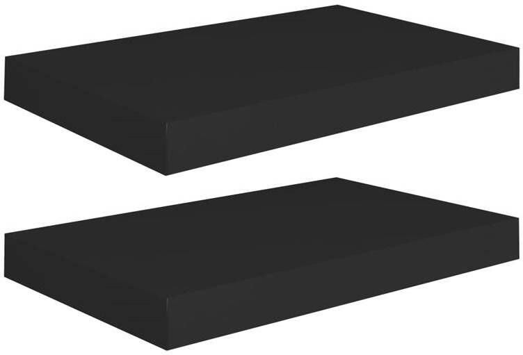 VIDAXL Wandschappen zwevend 2 st 40x23x3 8 cm MDF zwart