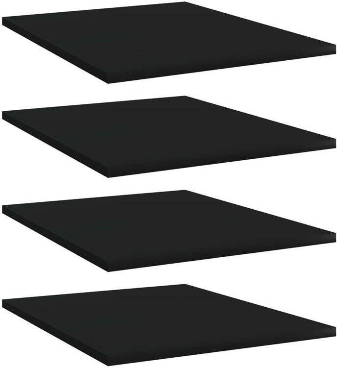 VIDAXL Wandschappen 4 st 40x50x1 5 cm spaanplaat zwart - Foto 3