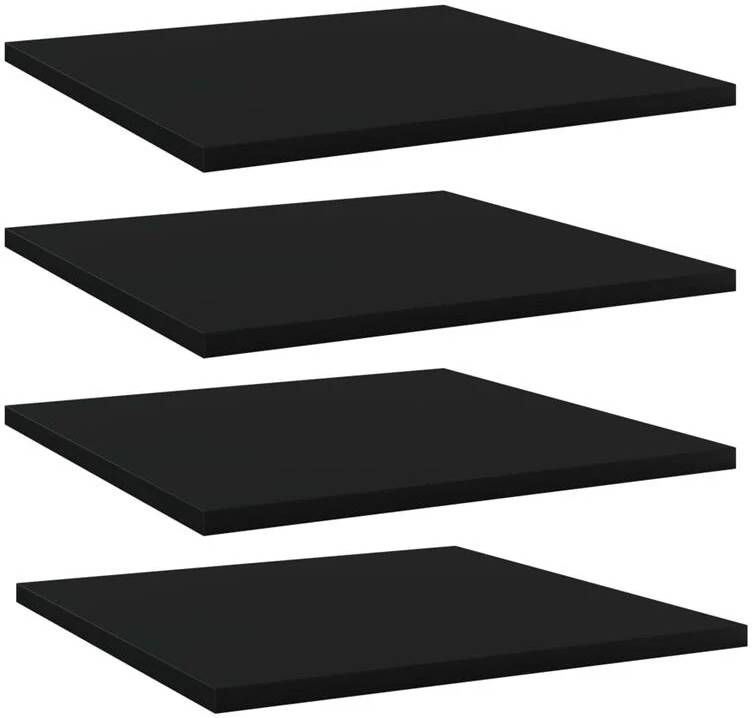 VIDAXL Wandschappen 4 st 40x40x1 5 cm spaanplaat zwart - Foto 4