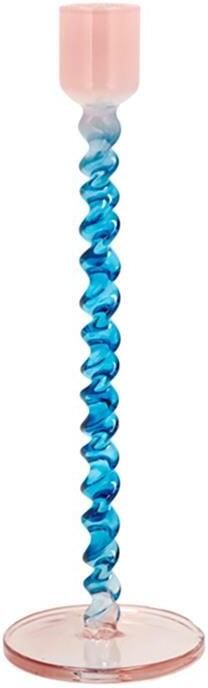 Villa Collection Styles Glazen Kandelaar Twist Blauw Roze