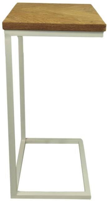 Vtw Living Mangohouten Bijzettafel 38x30x65 cm Metaal Mangohout