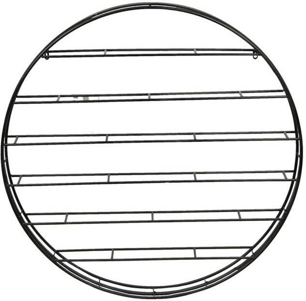 Vtw Living Industrieel Wijnrek Rond Zwart Metaal 80 cm