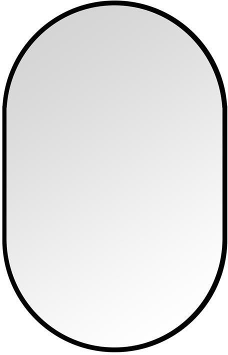 Vtw Living Badkamerspiegel met Verlichting Ovaal 90 x 60 cm Zwart