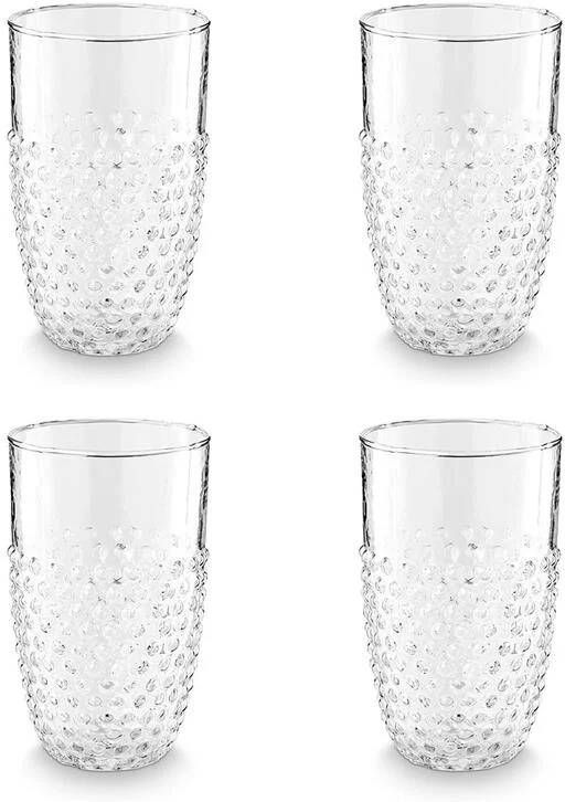 Vtwonen Longdrinkglazen Dots Glazen Set van 4 Drinkglazen 400 ml