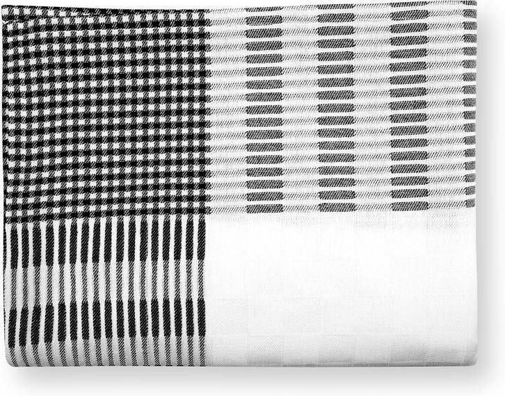 Trendhopper Tafelkleed Square wit zwart 150x250cm