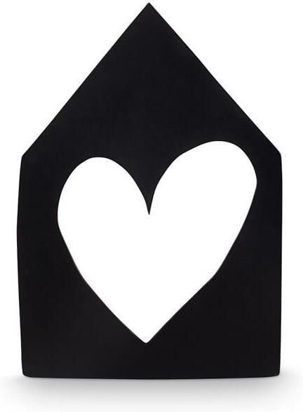 Vtwonen Houten Huisje Wanddecoratie Hartje Zwart 60cm