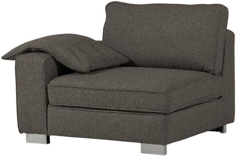 Vtwonen Lazy 1-Zits Element met arm links Bouclé Antraciet