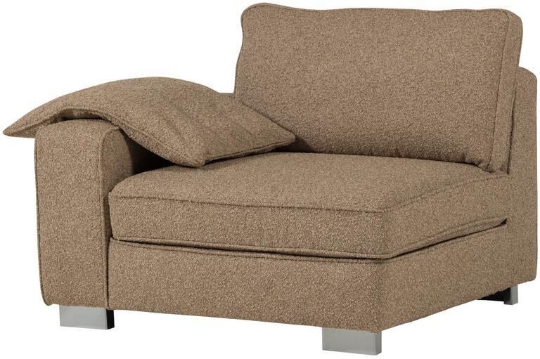Vtwonen Lazy 1-Zits Element met arm links Bouclé Bruin