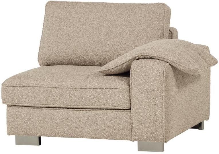 Vtwonen Lazy 1-Zits Element met arm rechts Bouclé Naturel