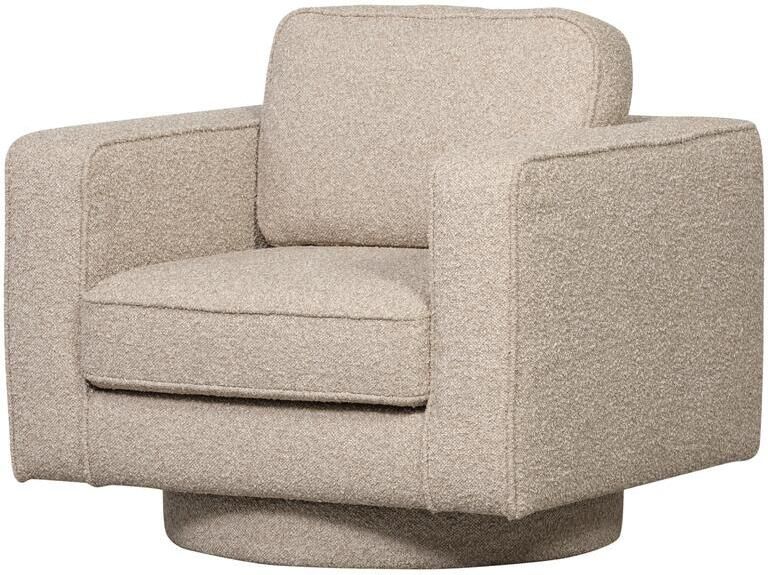 Vtwonen Lazy Draaifauteuil- Bouclé Naturel