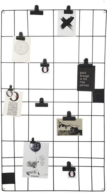 Vtwonen Memobord Basic Zwart Fotorek 105x60x0 5cm Metalen Wanddecoratie Wandbord voor Foto's en Kaartjes - Foto 3