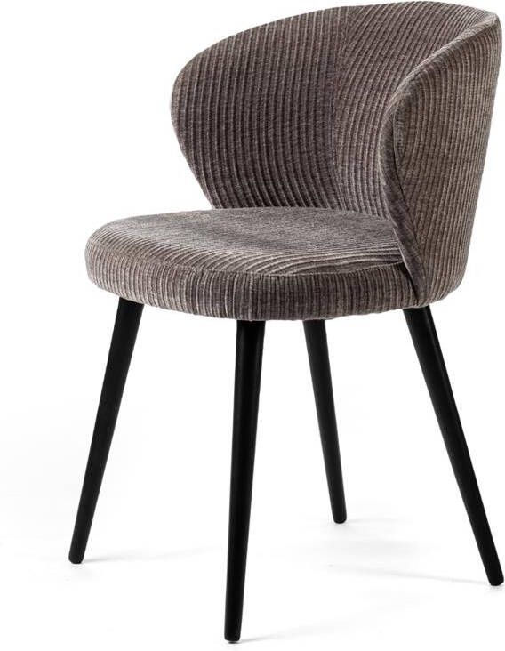 Vurna Culo eetkamerstoel ribstof taupe (Set van 2) - Foto 3