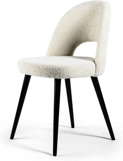 Vurna Devin eetkamerstoel teddy stof naturel (Set van 2) - Foto 2