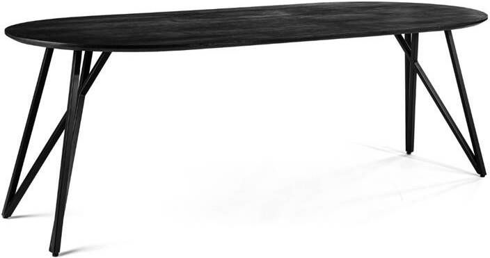 Vurna Jada eetkamertafel ovaal 220x100 cm zwart - Foto 2